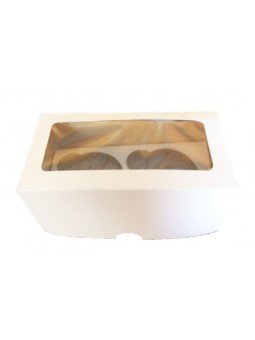 Caja Para Muffin Con Ventana Para 2 Pastelitos
