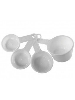 Tazas Medidoras Blancas 4 Pzs Plástico