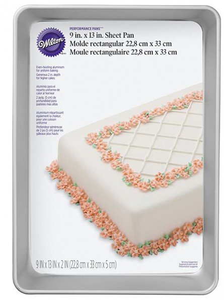 Molde Rectangular para Pastel 45.7 x 31.5 x 7.6 cm Acero Aluminizado Anti  Adherente Winco • BPU · HoReCa