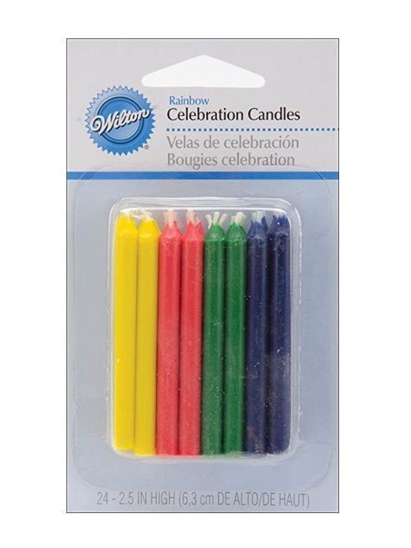 Velas Para Pastel 24 Pzs Arcoiris