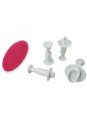 Cortador Fondant  Óvalo Expulsor 4 Pzs Medidas: .5, 1, 1.5 y 2.5cm