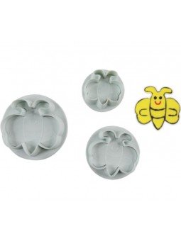 Cortador Fondant Abeja Eyector 3 Pz Largo: 5, 4 y 3cm