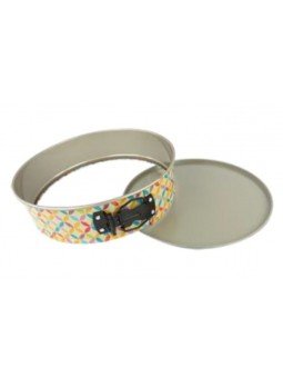 Molde Redondo Para Cheesecake Desmontable Antiadherente Círculos Colores Ø26x7cm