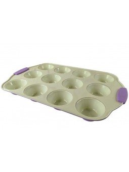 Molde Cupcake Standard Con Asa De Silicón Bicolor 12 Cav Ø7x3.5cm Altura