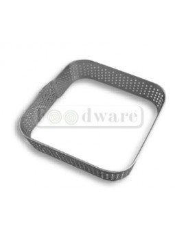 Aro Para Tartaleta Perforado Cuadro Acero Inoxidable 6X6 cm