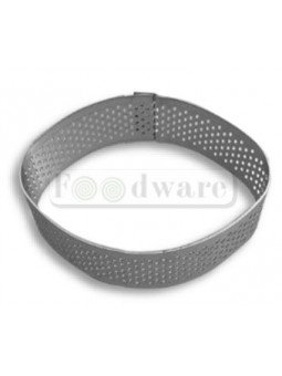 Aro Para Tartaleta Perforado Óvalo Acero Inoxidable 10X5 cm