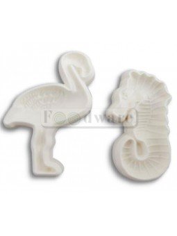 Molde Fondant Caballo De Mar Y Flamenco 2 Pzs