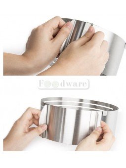 Aro Ajustable De Acero Inox. Para Nivelar Rebanadas de Pastel 22 a 30 cm