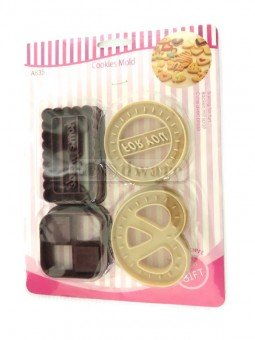 Cortadores De Galleta: Pretzel, For You, Home Made y Cuadrado 4 Pzs