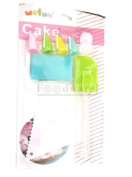 Raspas Pastelera 2 pzs + 1 Espátula De Silicón + Cople + 4 Duyas de Plástico