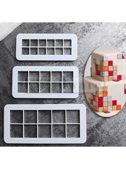 Marcadores Fondant Cuadros 3 Pzs 3.1, 2.54 y 1.9cm