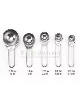 Cucharas Medidoras Elegantes De Acero Inoxidable 5 Pzs