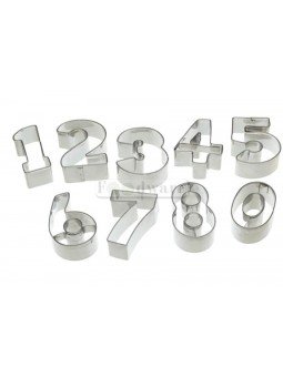 Cortadores De Galleta Números Grandes 10 Pzs Ø 10 cm Altura 4.5 cm