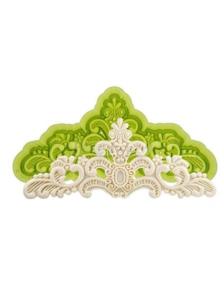 Fondant Molde De Silicón Tiara Corona Reyna Con Gema 20x10 cm