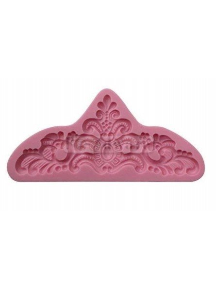 Fondant Molde De Silicón Tiara Corona Reyna Con Gema 20x10 cm