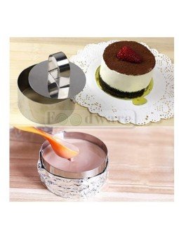 Aro Para Mousse Redondo 2 Pzs + Prensa 10 y 8 cm Altura 4 cm Acero Inox