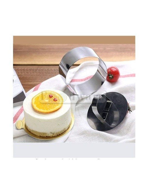Aro Para Mousse Redondo 2 Pzs + Prensa 10 y 8 cm Altura 4 cm Acero Inox Aro Para Mousse Redondo 2 Pzs + Prensa 10 y 8 cm Altura 4 cm Acero Inox
