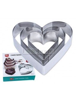 Aro Para Mousse Corazón 3 pzs 10, 15 y 20cm Altura 4.5cm