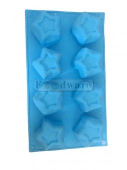 Molde De Silicón Pastelitos Navideños: Estrellas 8 Cavidades 6cm