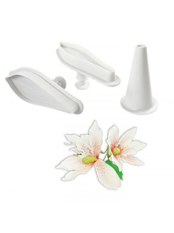 Cortador Fondant Lirio Azucena Eyector 3 Pzs