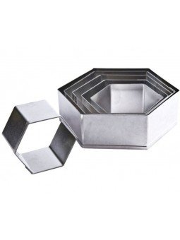 Cortador Galleta Hexagonal 6 pzs Acero Inox.