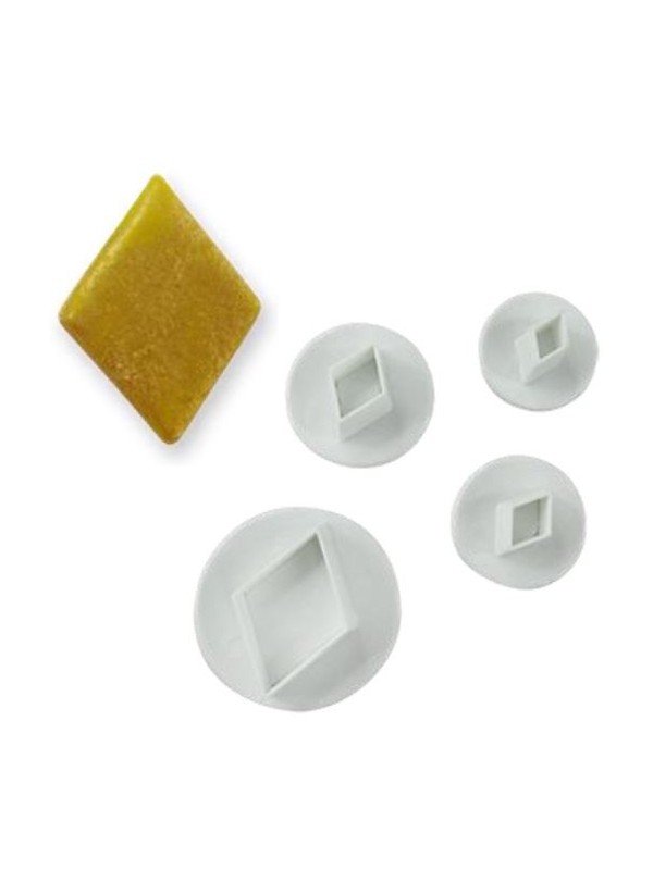 Cortador Fondant Rombos Eyector 4 Pzs