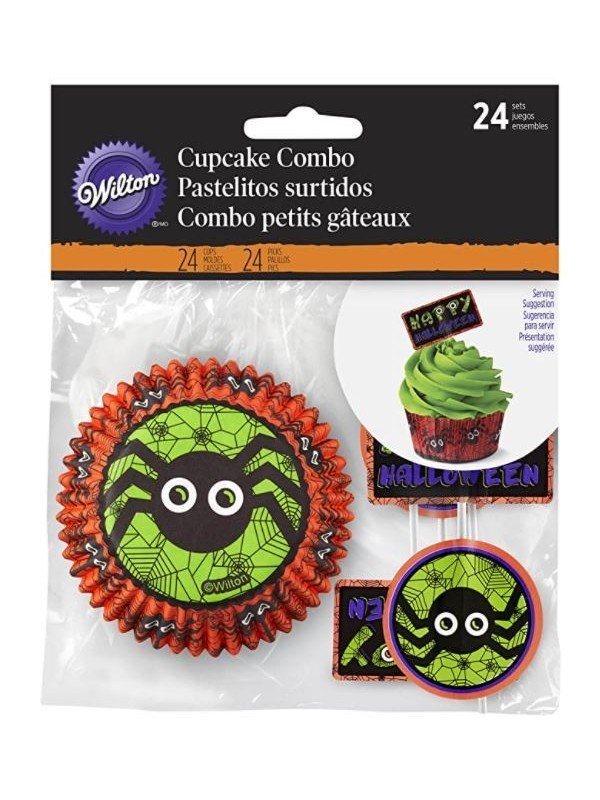 Capacillos + Palillos Halloween Wilton 48 pzs Tamaño Standard