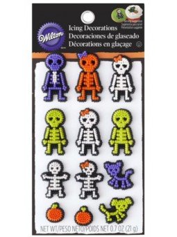 Decoraciones de Azúcar Esqueletos Para Postres Wilton 12 pzs