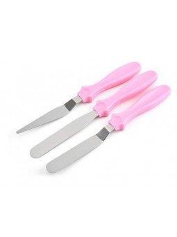 Mini Espátulas Para Decoración De Pasteles: Angular, Recta y Punta 3 Piezas Largo 25cm