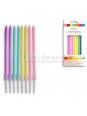 Vela Para Pastel Con Base Morada Azul Rosa 11Cm 8Pz