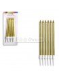 Vela Para Pastel Dorada 10.5Cm Con Base 6Pz