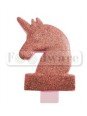 Vela Para Pastel Unicornio Rosa Diamantina 7X11 Cm 1 Pz