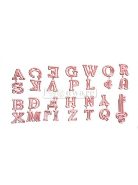 Cortadores De Galleta De Plástico Abecedario Letras Mayúsculas 2X2.5Cm 28 Pzs