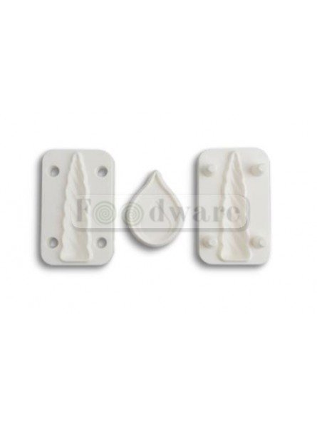 Molde De Plástico Orejas (2.5X3.5Cm) Y Cuerno 3D De Unicornio (1.5X5.5Cm) 3 Pzs