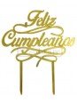 Cake Topper Decoración Para Pastel De Acrílico Feliz Cumpleaños Dorado Listo