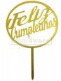 Cake Topper Decoración Para Pastel De Acrílico Feliz Cumpleaños Dorado Aro