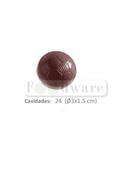 Molde Para Chocolate De Plástico Compacto Balon Futbol 24 Cav