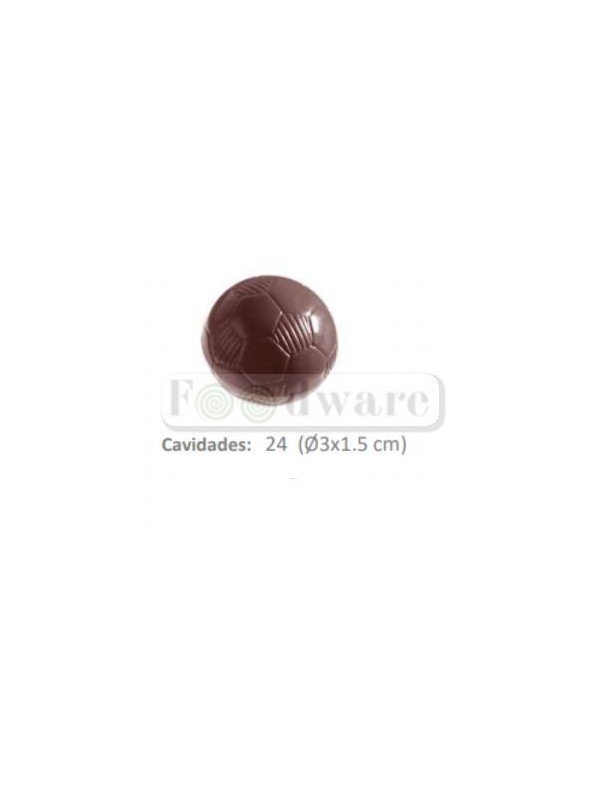 Molde Para Chocolate De Plástico Compacto Balon Futbol 24 Cav