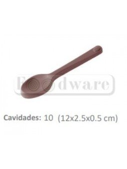 Molde Para Chocolate De Plástico Compacto Cucharas 10 Cav 12X1Cm