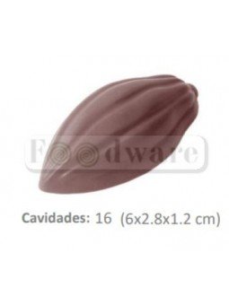 Molde Para Chocolate De Plástico Compacto Grano De Cacao 16 Cav