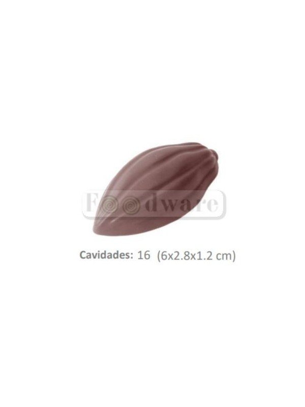Molde Para Chocolate De Plástico Compacto Grano De Cacao 16 Cav