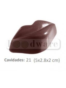 Molde Para Chocolate De Plástico Compacto Labios 21 Cav
