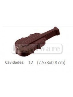 Molde Para Chocolate De Plástico Compacto Violin 12 Cav