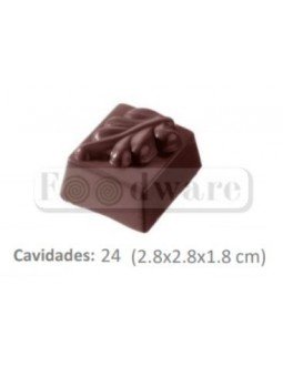 Molde Para Chocolate De Plástico Compacto Hoja De Palma 24 Cav