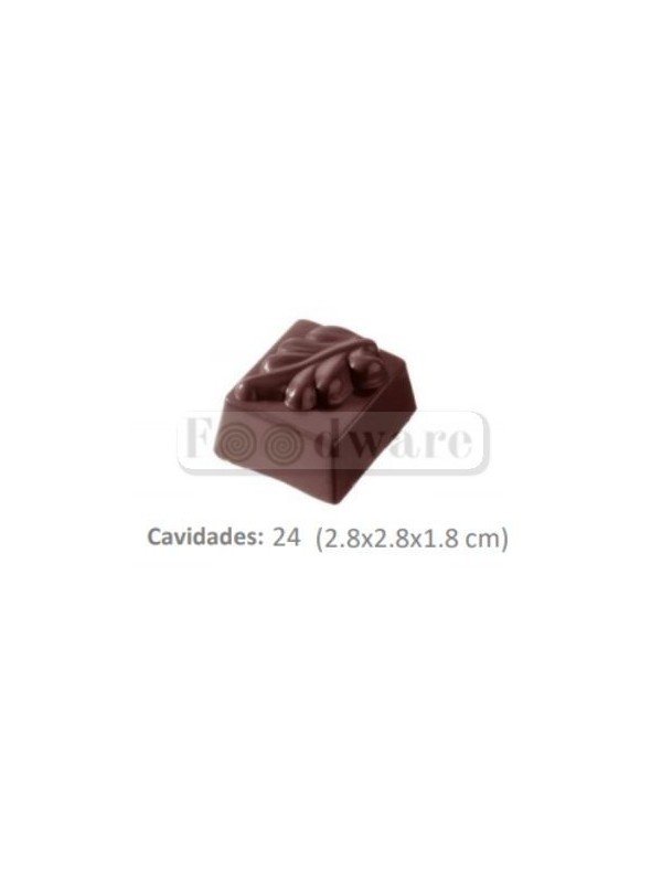 Molde Para Chocolate De Plástico Compacto Hoja De Palma 24 Cav