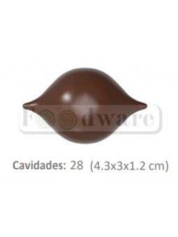 Molde Para Chocolate De Plástico Compacto Avellana 21 Cav