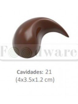 Molde Para Chocolate De Plástico Compacto Gota 21 Cav