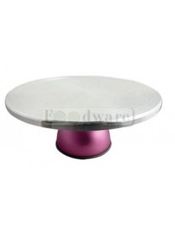 Base Giratoria Para Pastel Aluminio Soporte Rosa Ø28X7 Cm