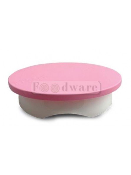 Base Giratoria Para Pastel De Aluminio Ø28X7 Cm Plástico Rotulada Con Diferentes Diámetros Color Rosa