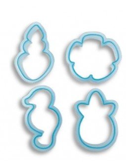 Cortadores De Galleta De Plástico: Piña, Flamenco Y Flor 4 Pzs